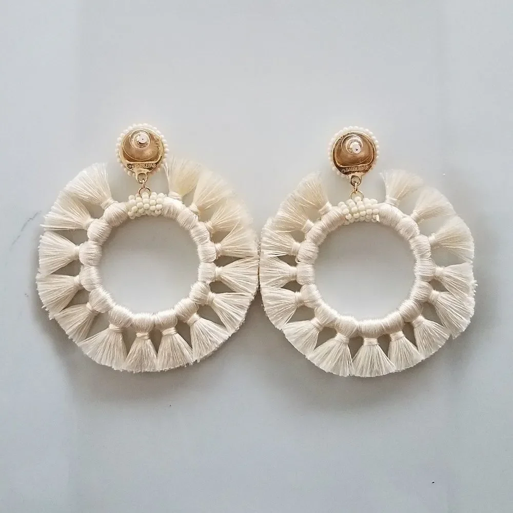 NEW BaubleBar Adrita Hoop Earrings in Ivory
